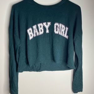 Baby girl green long sleeve shirt